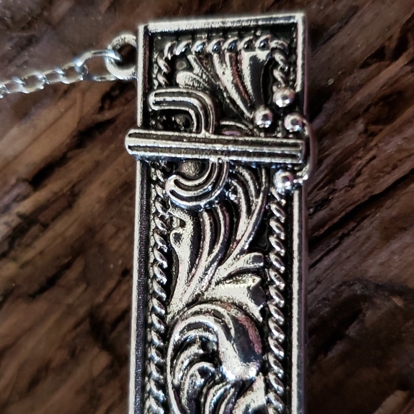 Tooled Leather Necklace Cactus Nopal Cowgirl Vaquera Western Country Boho Trendy - Picture 6 of 14